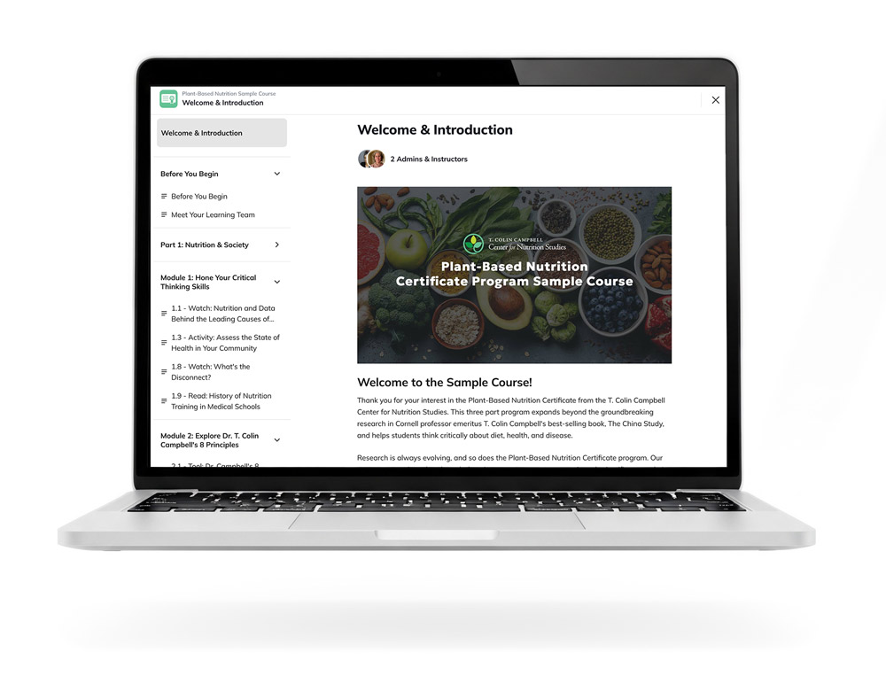 Plant-Based Nutrition Certificate Sample Course