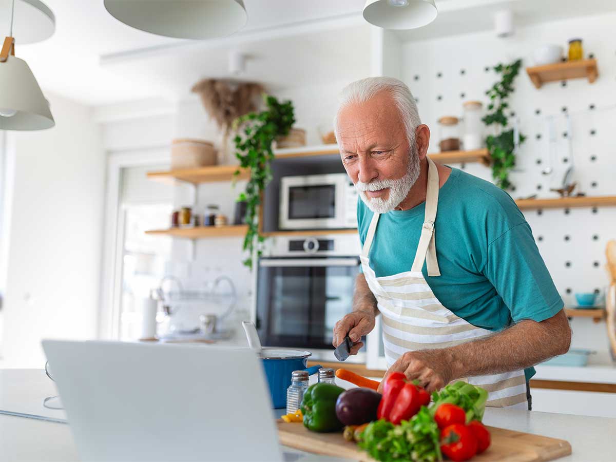 A man cooking