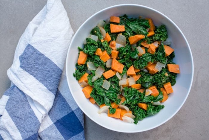 Kale and Sweet Potato Balsamic Toss