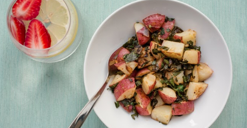 Papas rojas con vegetales verdes - Centro de Estudios en Nutrición