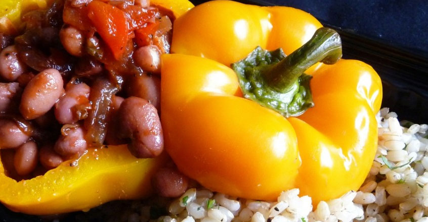 Mexican Chili Bean Stuffed Peppers