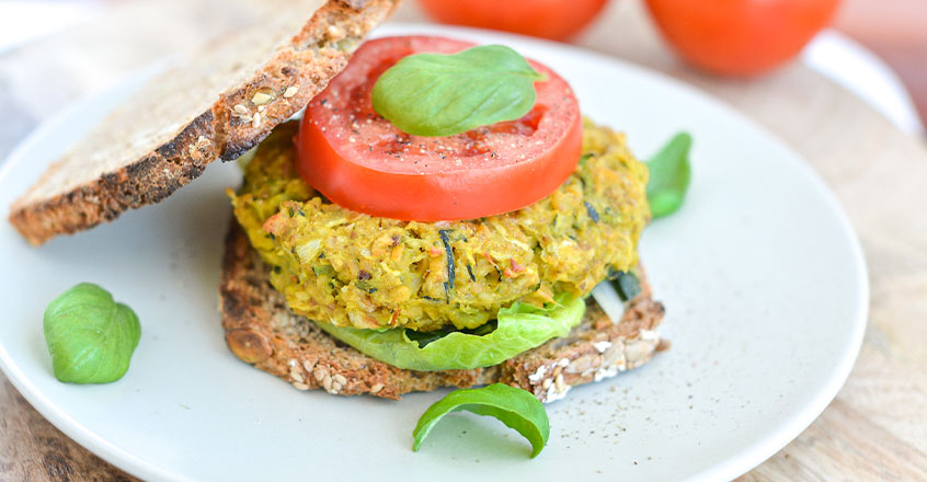 Chickpea and Summer Squash Veggie Burger