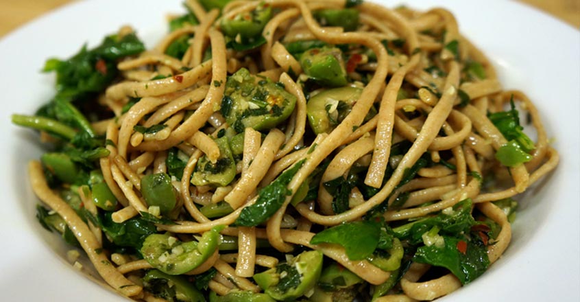 Smashed Olive Pasta - Plant-Based Diet Recipes - Meal