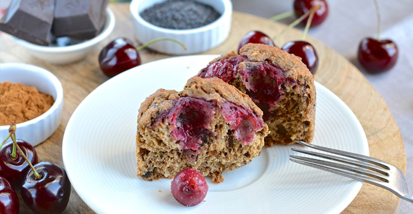 Spicy Cherry & Poppy Seed Muffins Recipe