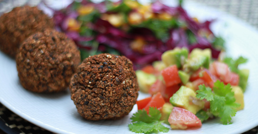 Black Bean Falafel & Avocado Salsa Recipe