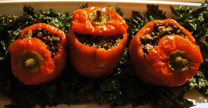 Stuffed Bell Peppers With Curried Lentils Recipe