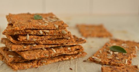 Oil-Free Buckwheat Crackers With Sunflower Seeds