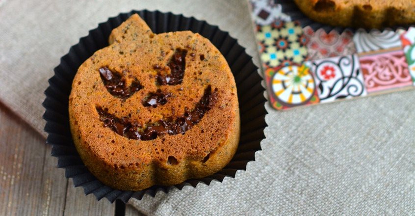 Muffins de calabaza de invierno (butternut) para Halloween