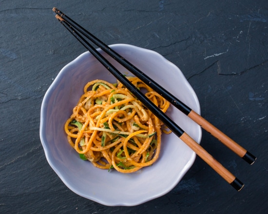 Thai Zucchini Noodle Salad With Curry-Lime Dressing