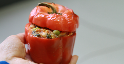 Plant-Protein Stuffed Peppers