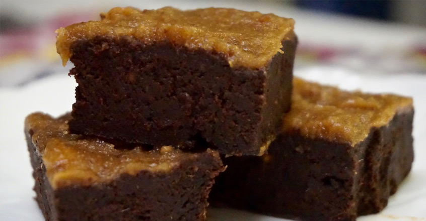 Chocolate sweet potato brownies with banana-date frosting recipe