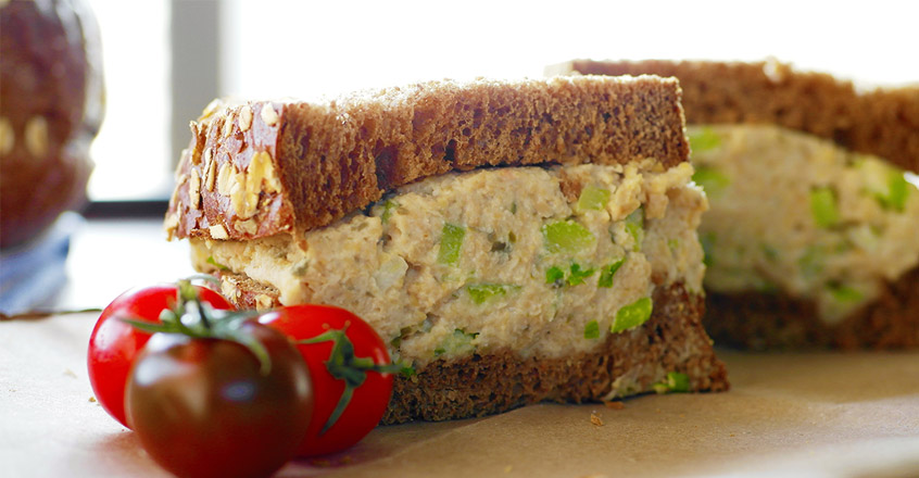 Deli Style 'Tuna' Salad Sandwich with Cashew Mayo