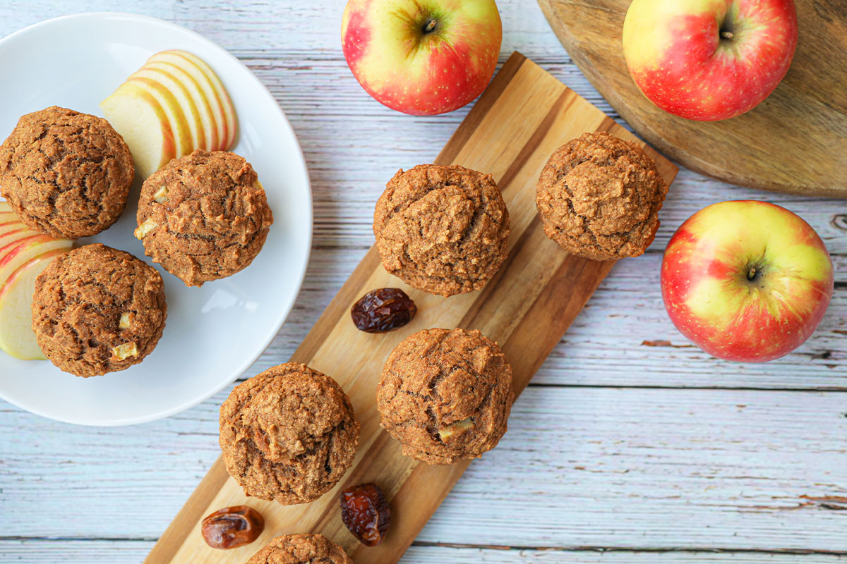 Muffins de puré de manzana y canela