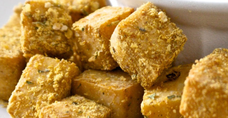 Cheezy Baked Tofu Cubes - Center for Nutrition Studies