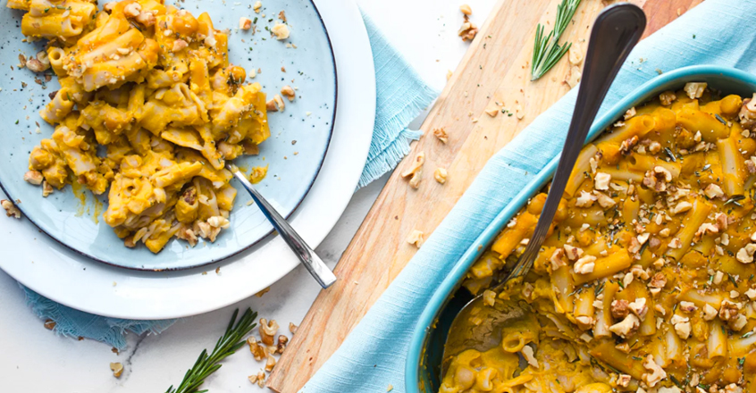 Rosemary and Garlic Baked Butternut Squash Pasta