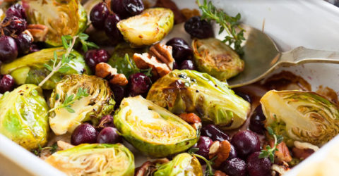 Caramelized Brussels Sprouts With Cranberries