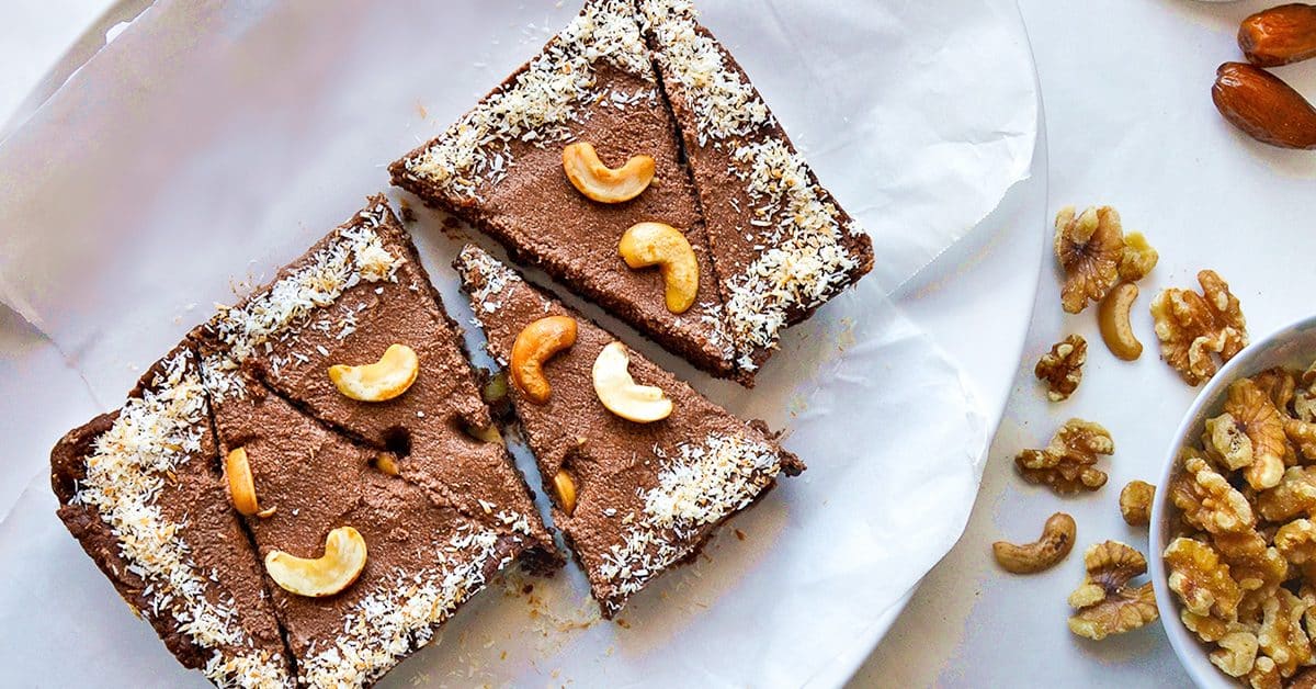 Tarta de pudín de chocolate vegano