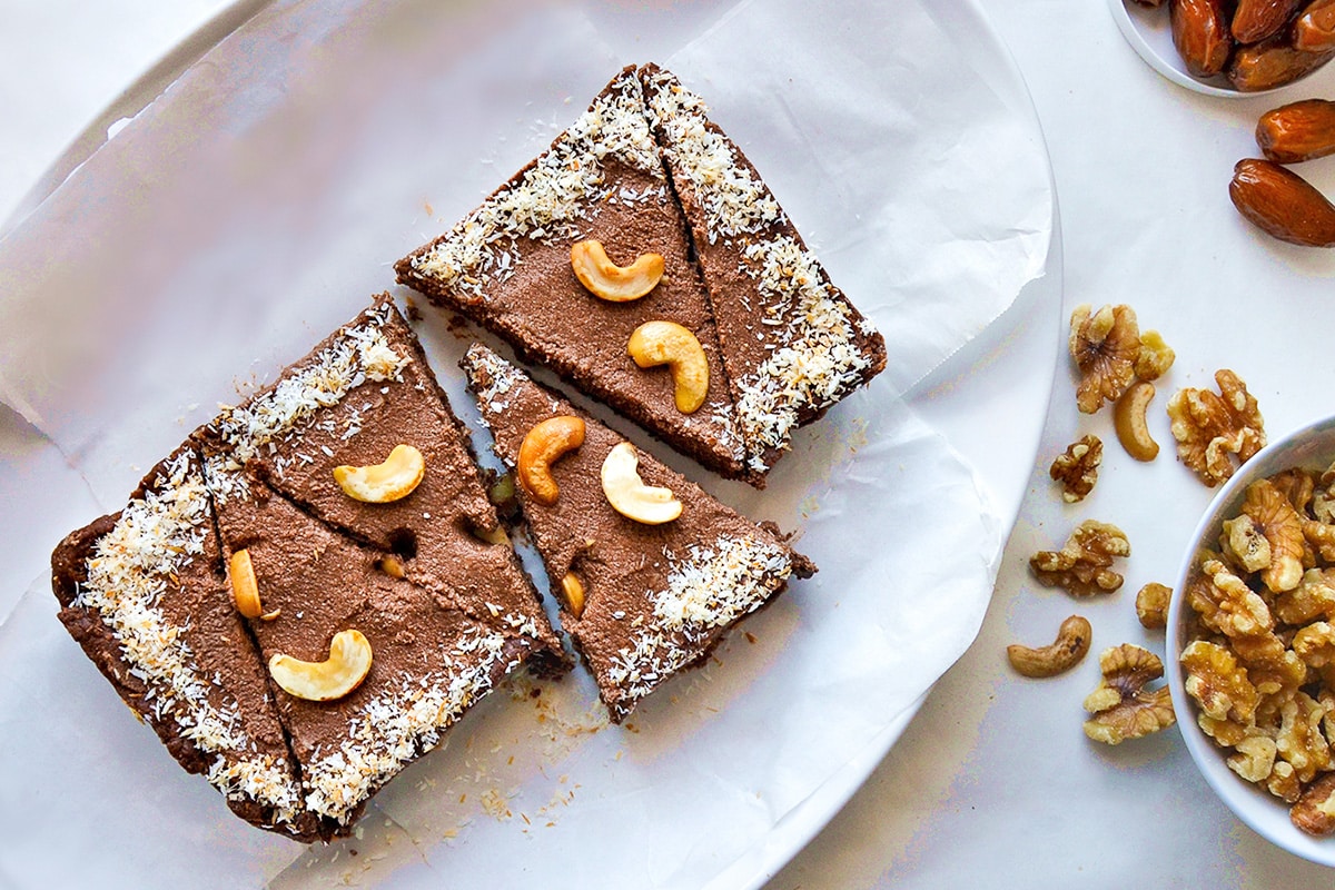 Tarta de pudín de chocolate vegano