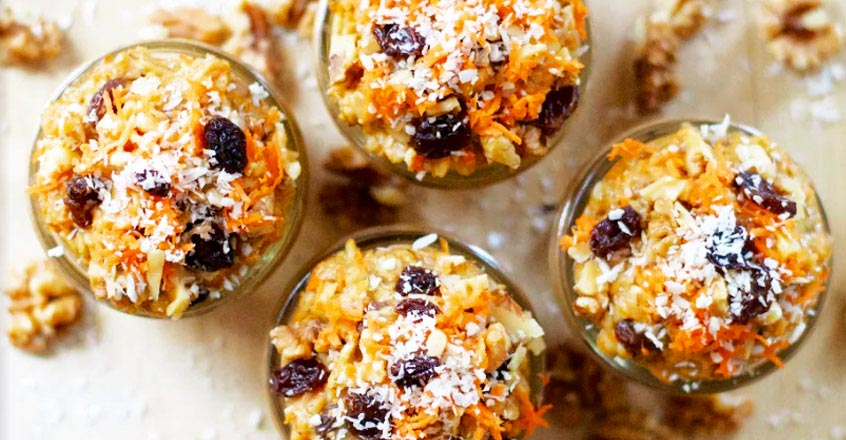 Avena de pastel de zanahorias