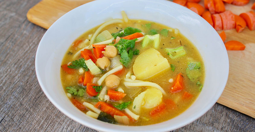 Comforting Chickpea Noodle Soup