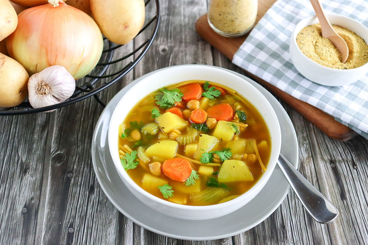 Comforting Chickpea Noodle Soup
