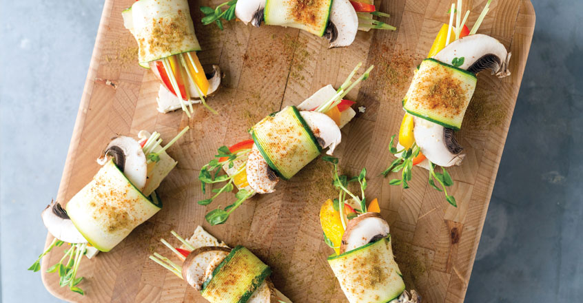 Rainbow Zucchini Rolls