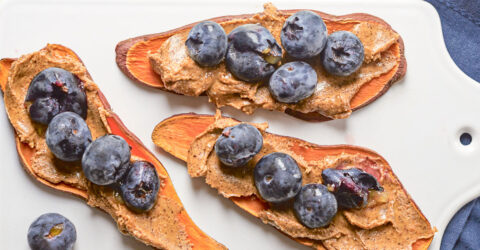 Almond Butter and Blueberry Sweet Potato Toast