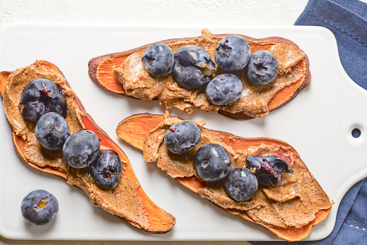 Almond Butter and Blueberry Sweet Potato Toast