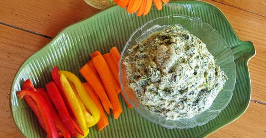 Dip cremoso de albahaca y espinaca