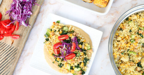 Corn & Millet Summer Salad With Creamy Chickpea Sauce