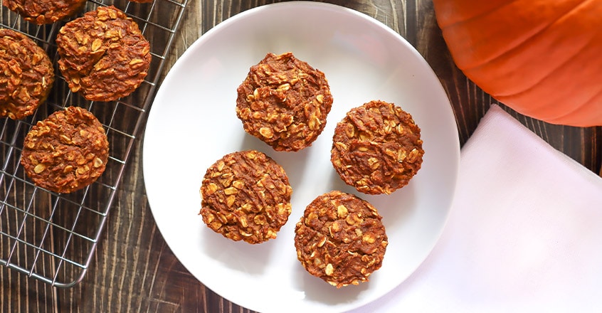 Muffins de calabaza, avena y especias