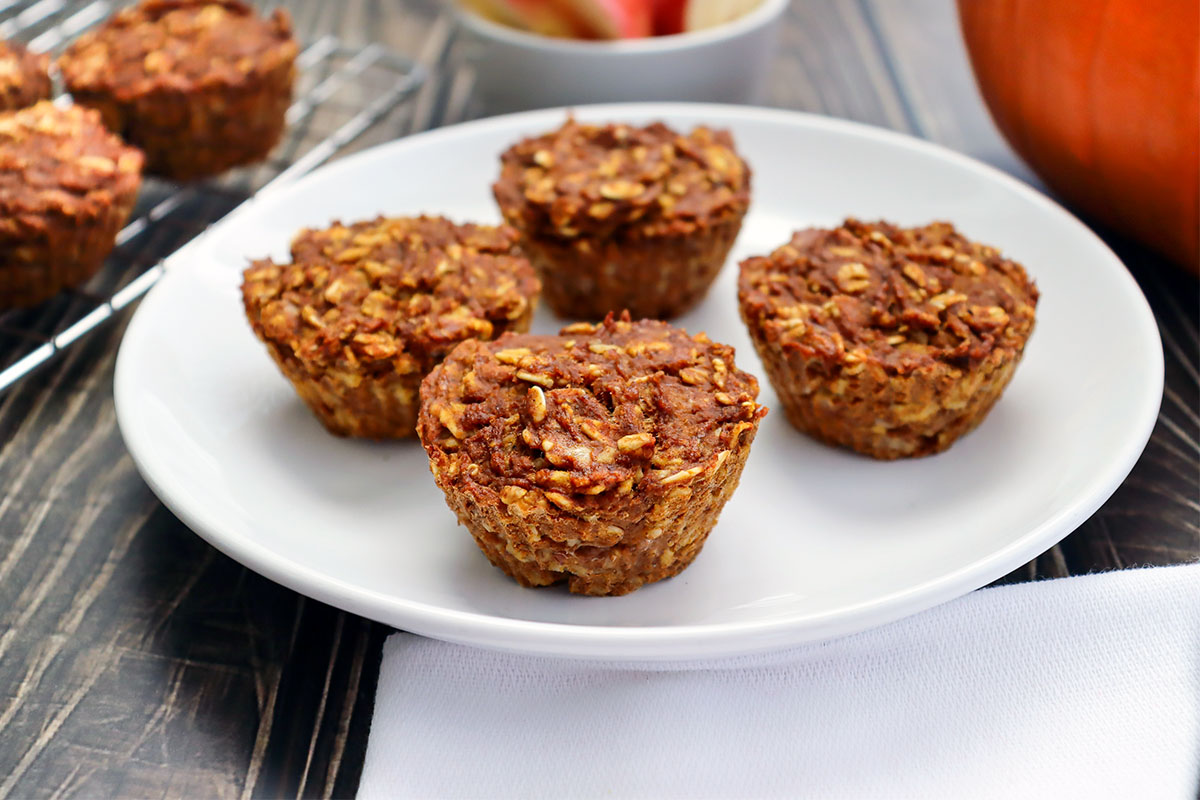 Muffins de calabaza, avena y especias