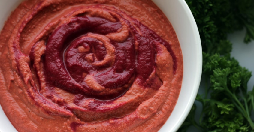 Bold Beet Hummus With Pomegranate