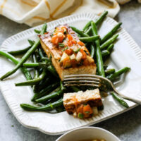 Tofu Steaks with Apricot Mint Compote