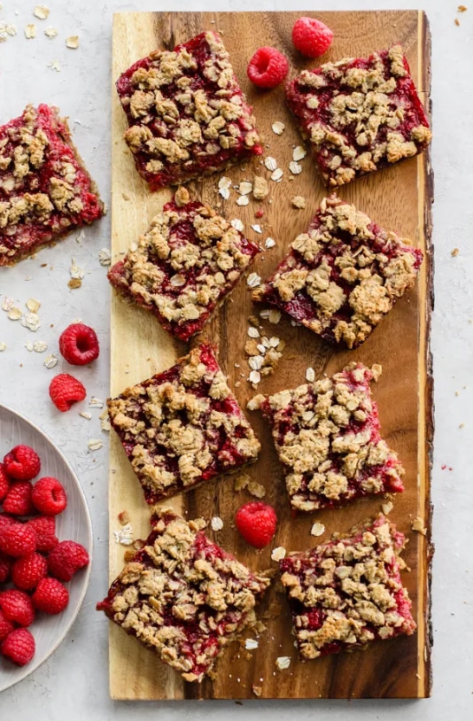 Raspberry Oat Crumble Bars