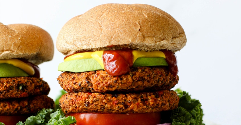 Hamburguesas de quinoa a la jardinera