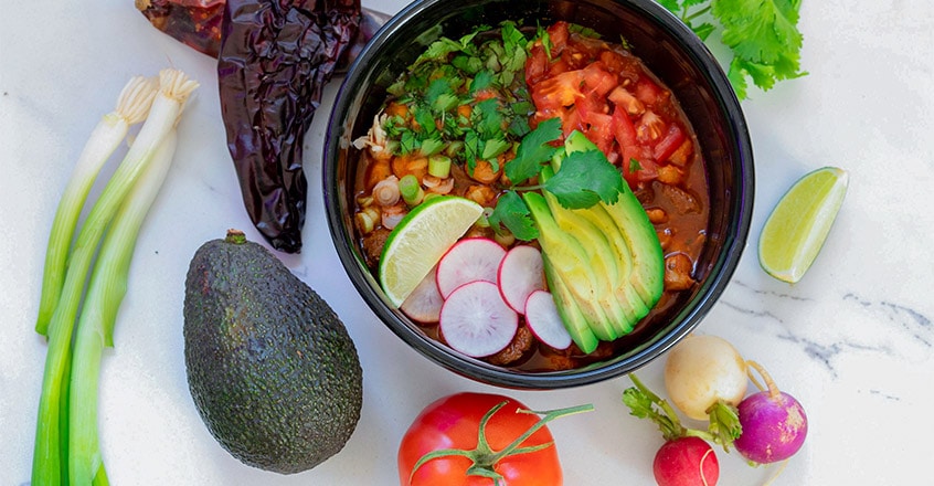 Pozole rojo de setas