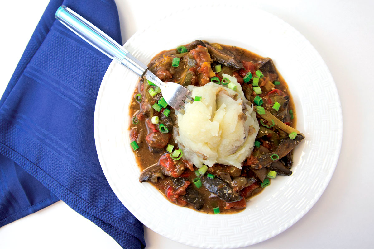 Filetes de Portobello estilo "pepper steak"