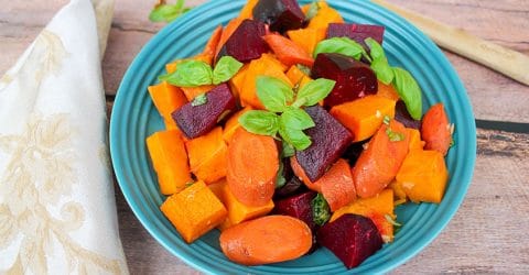 Verduras asadas con naranja y jengibre