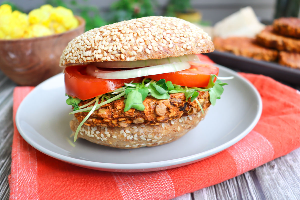 Hamburguesas de champiñones y lentejas