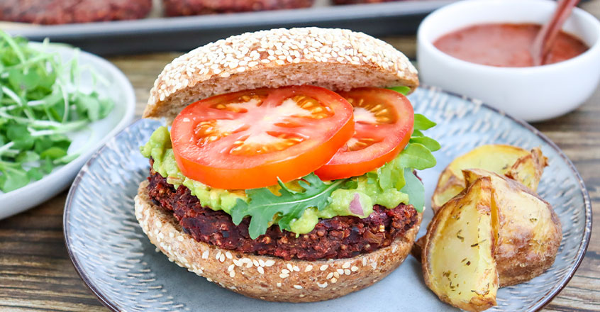 Hamburguesa de frijoles negros ahumados