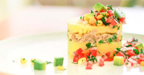 Peruvian Causa with Oyster Mushrooms