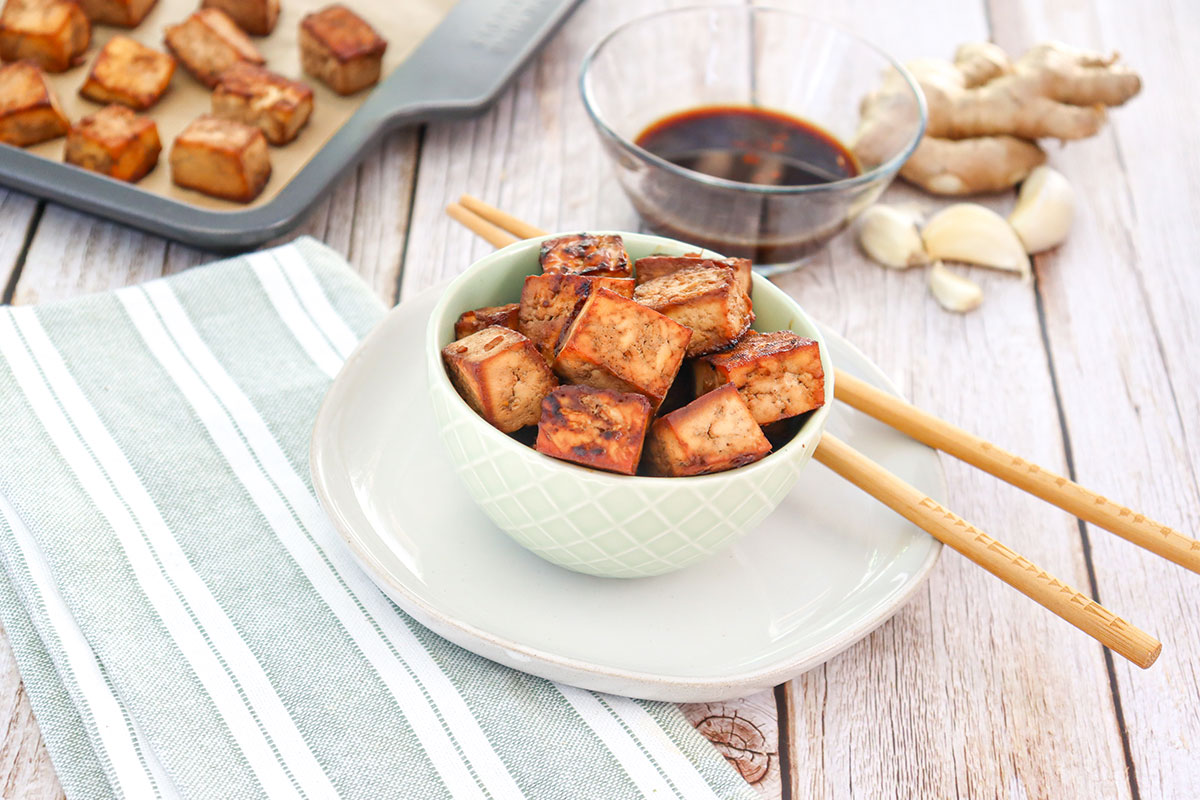 Ginger Tamari Baked Tofu Center for Nutrition Studies