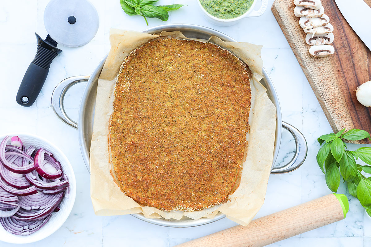 Cauliflower Crust Flatbread With Pistachio Pesto Center for Nutrition