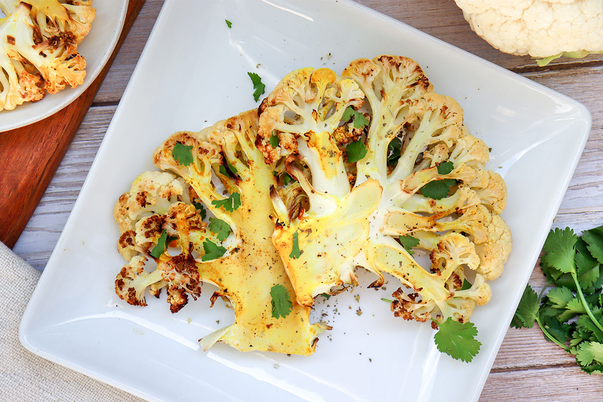 Roasted Cauliflower Steaks With Lemon Center for Nutrition Studies