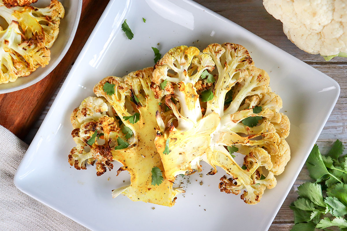 Filetes de coliflor asados con limón