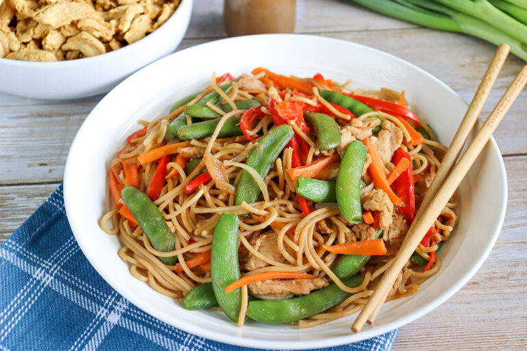 “Chicken” Vegetable Lo Mein - Center for Nutrition Studies