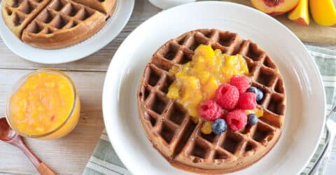Gluten-free Waffles with Seasonal Fruit Sauce